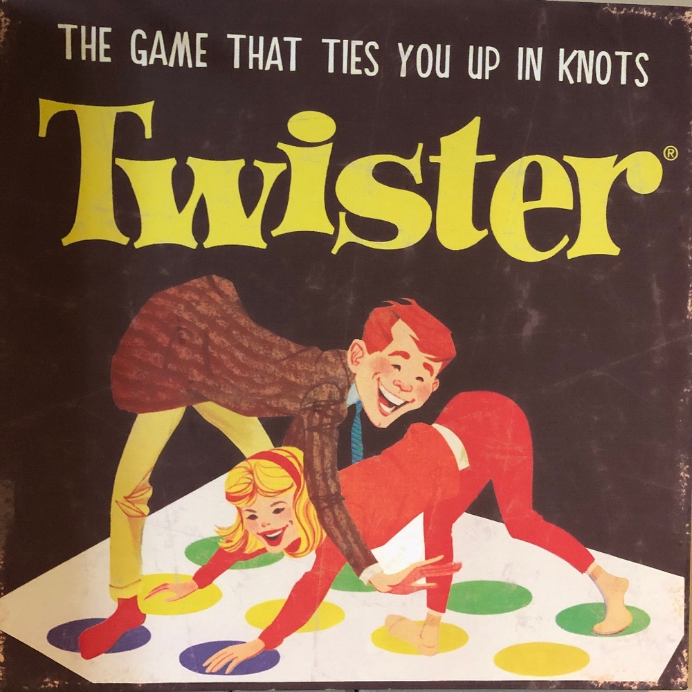 canvas art- vintage Twister game board